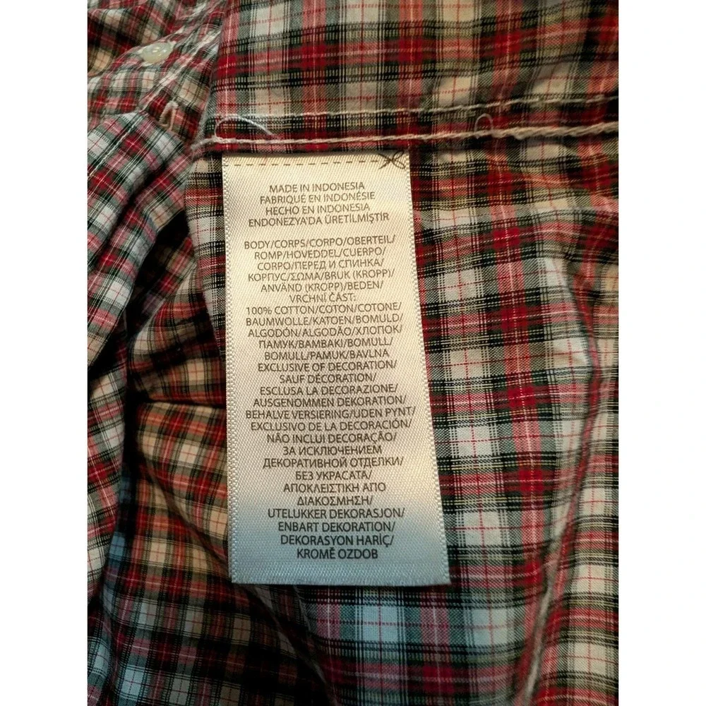 Ralph Lauren Boys Plaid Button‎ Down Shirt Size 5 Preppy 90s Contrast Red Green